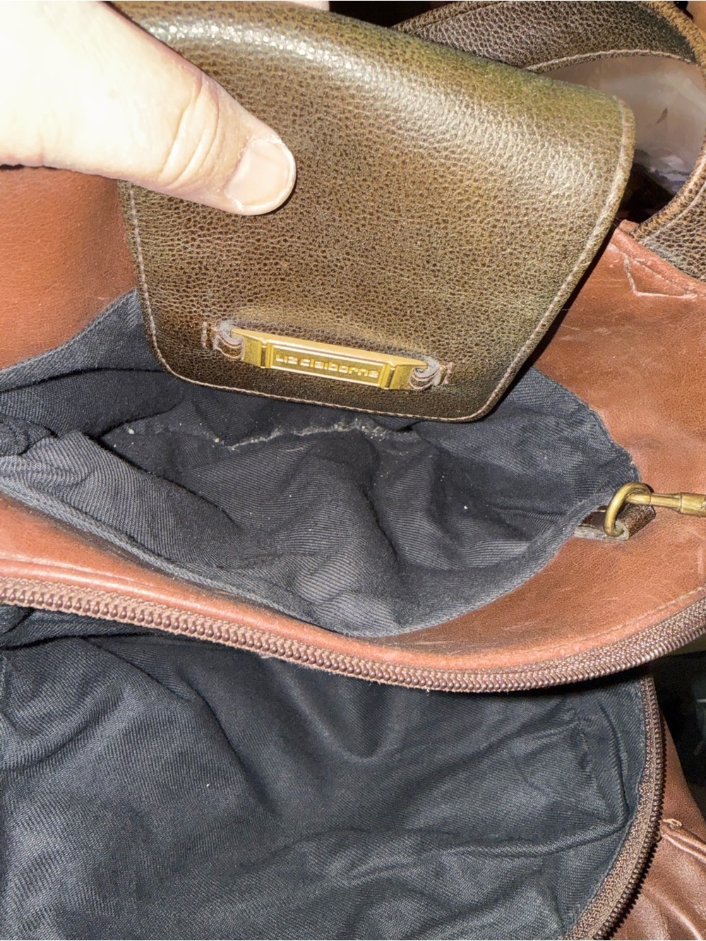 Vintage Liz Claiborne Structured Top Handle Tote Leather Bag in Rich Chocolate - Picture 4 of 6